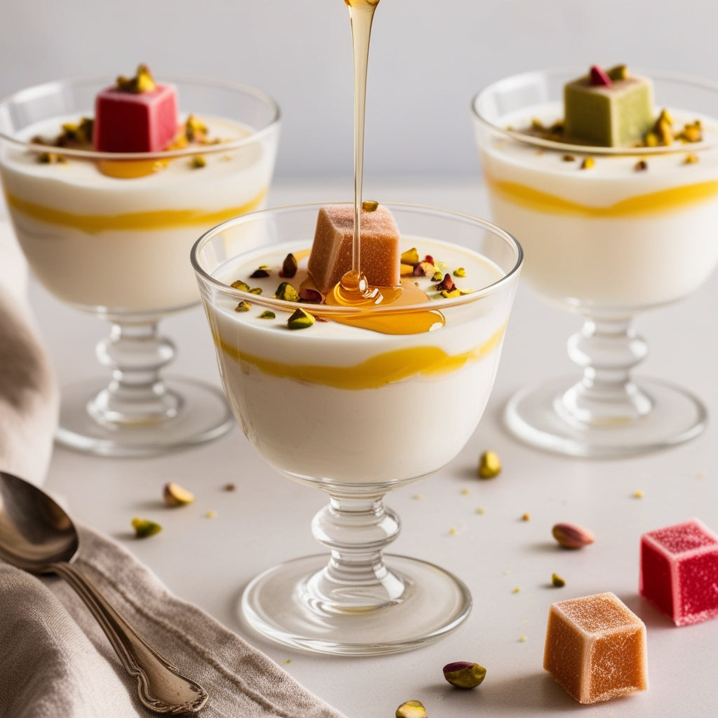 Lokum Dessert mit Joghurt und Honig