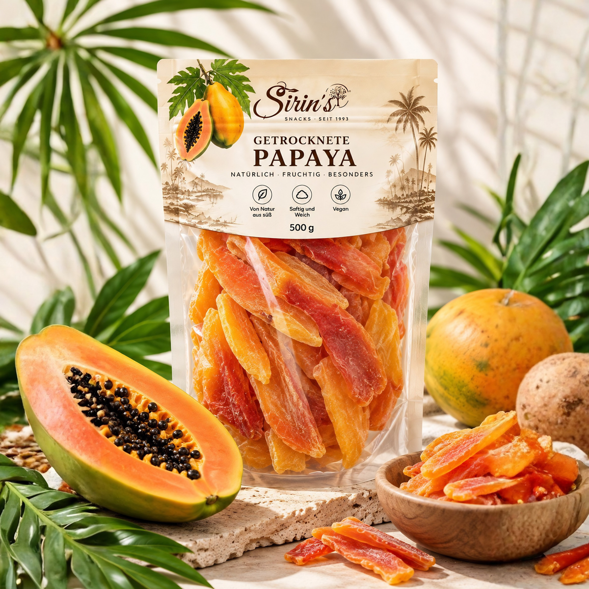 Getrocknete Papaya Red Lady Große Packung 500gr