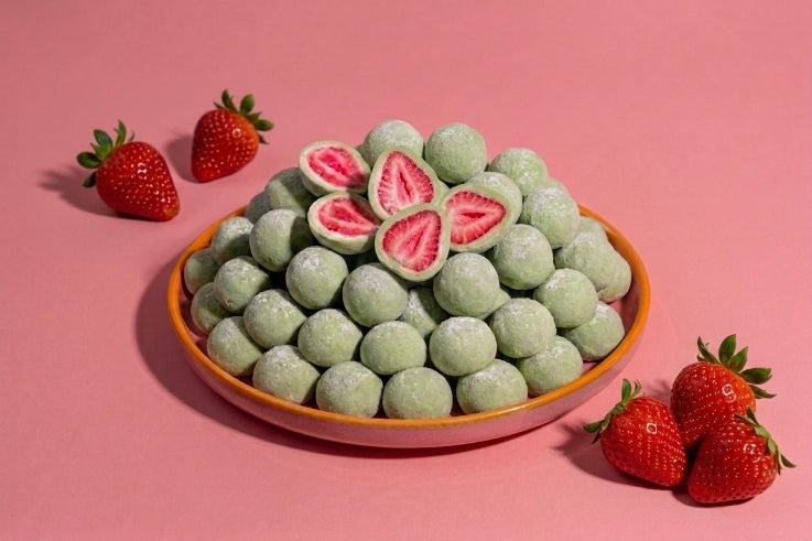 Gefriergetrocknete Erdbeeren Matcha & Weiße Schoko 200g